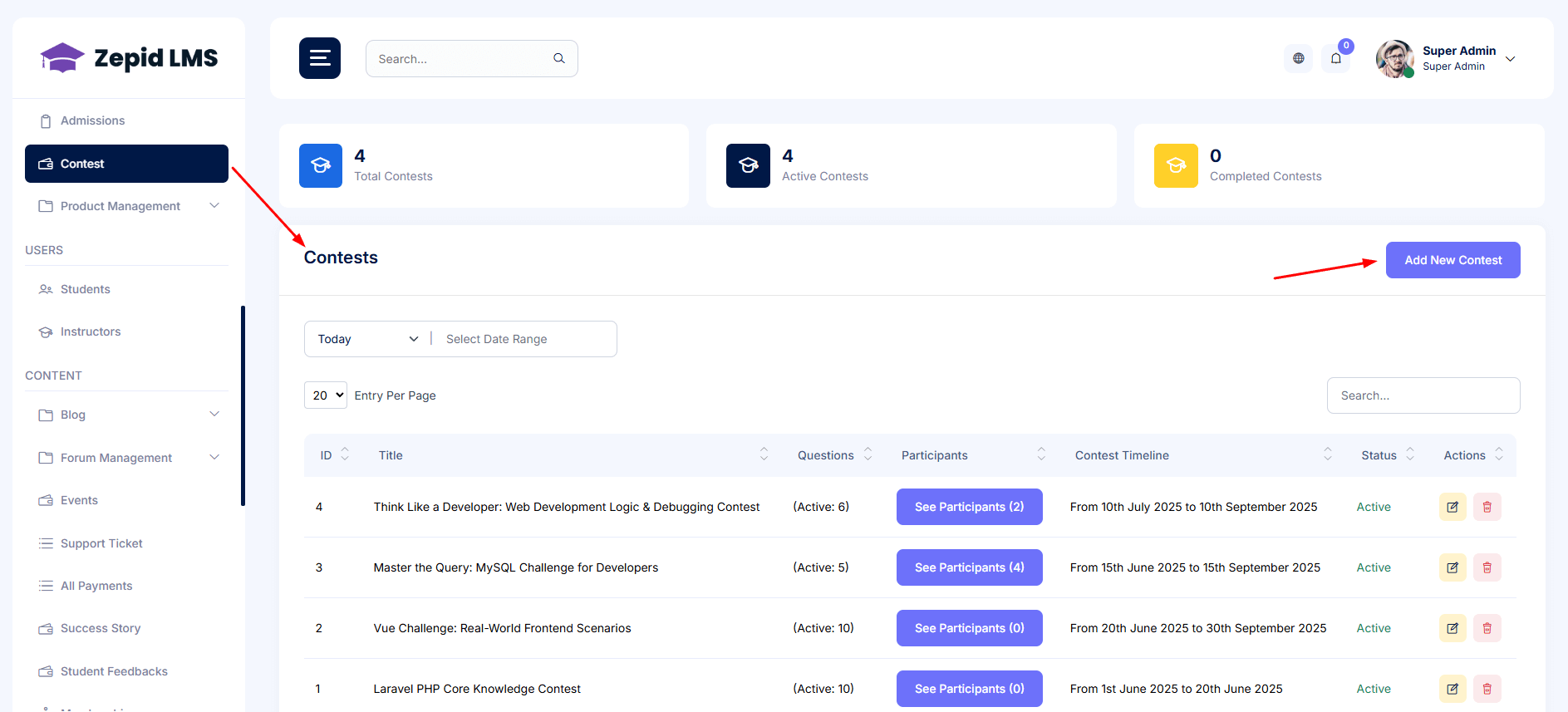 Dashboard screenshot