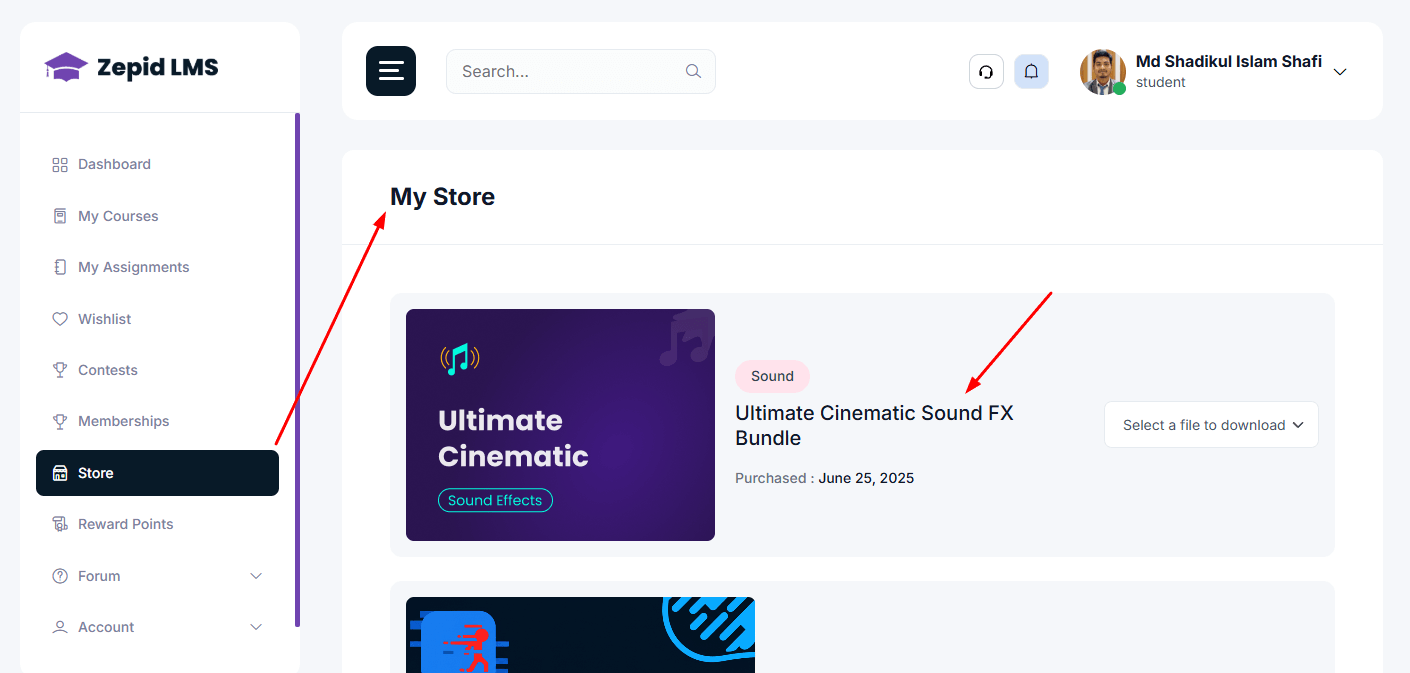 Dashboard screenshot