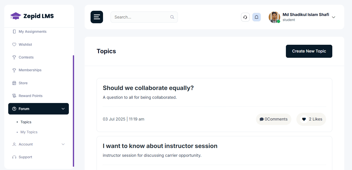 Dashboard screenshot